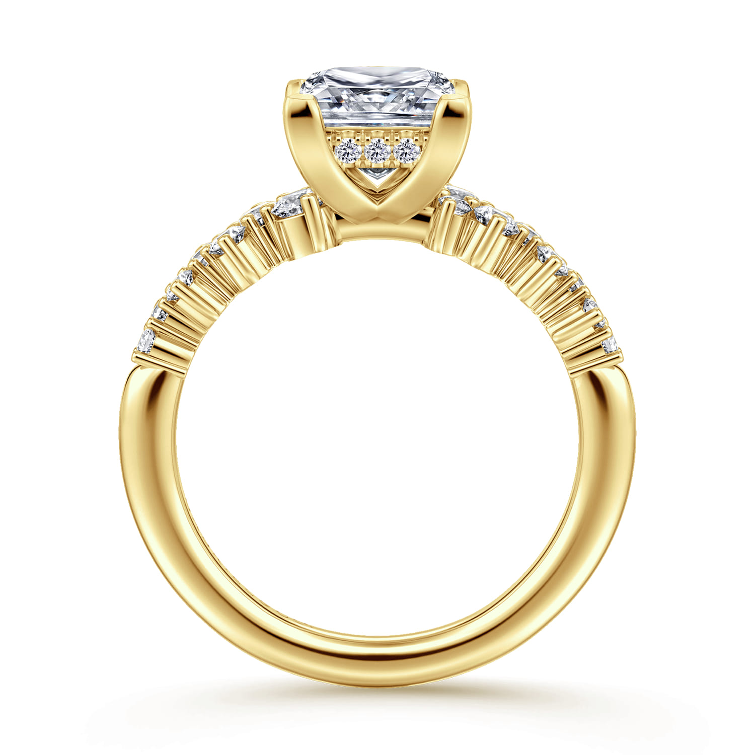 Cove - 14K Yellow Gold Princess Cut Diamond Engagement Ring - 0.45 ct - Shot 2