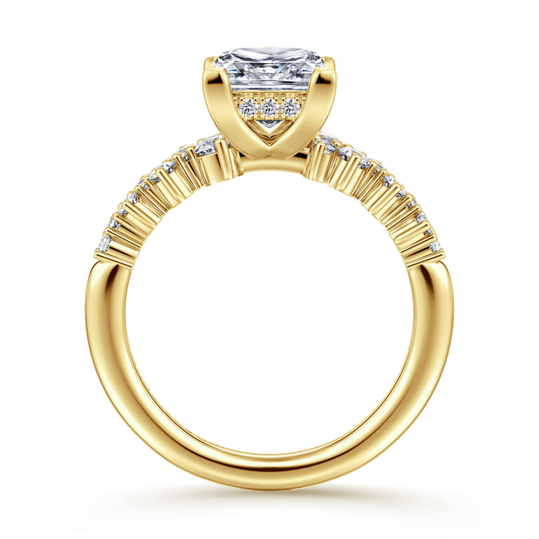 Cove - 14K Yellow Gold Princess Cut Diamond Engagement Ring - 0.45 ct - Shot 2