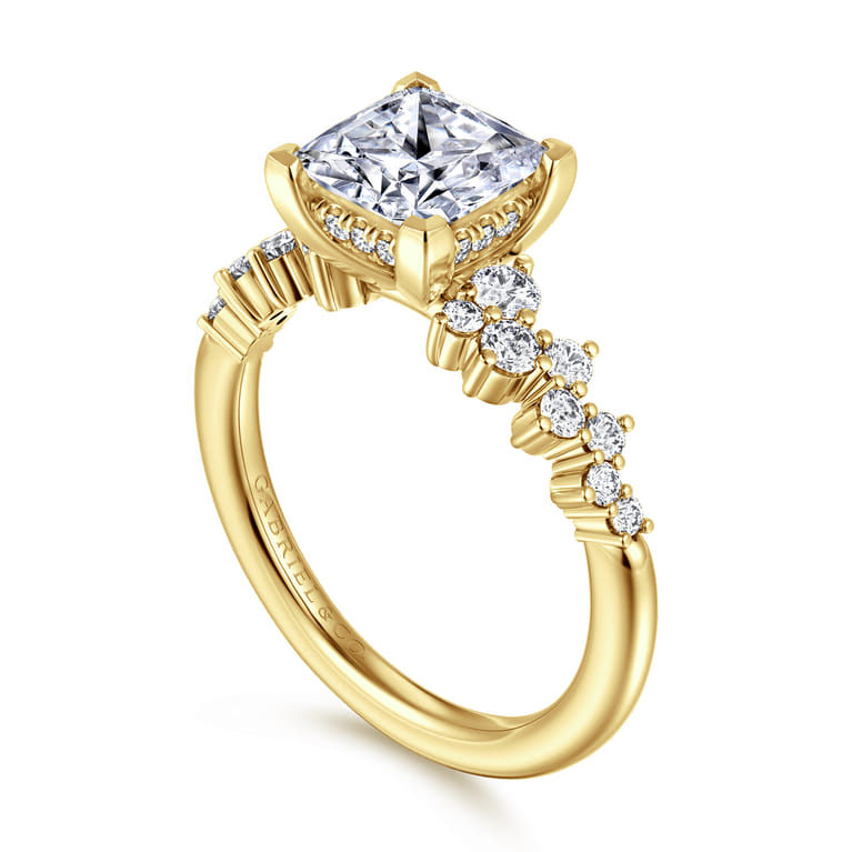 Cove - 14K Yellow Gold Princess Cut Diamond Engagement Ring - 0.45 ct - Shot 3