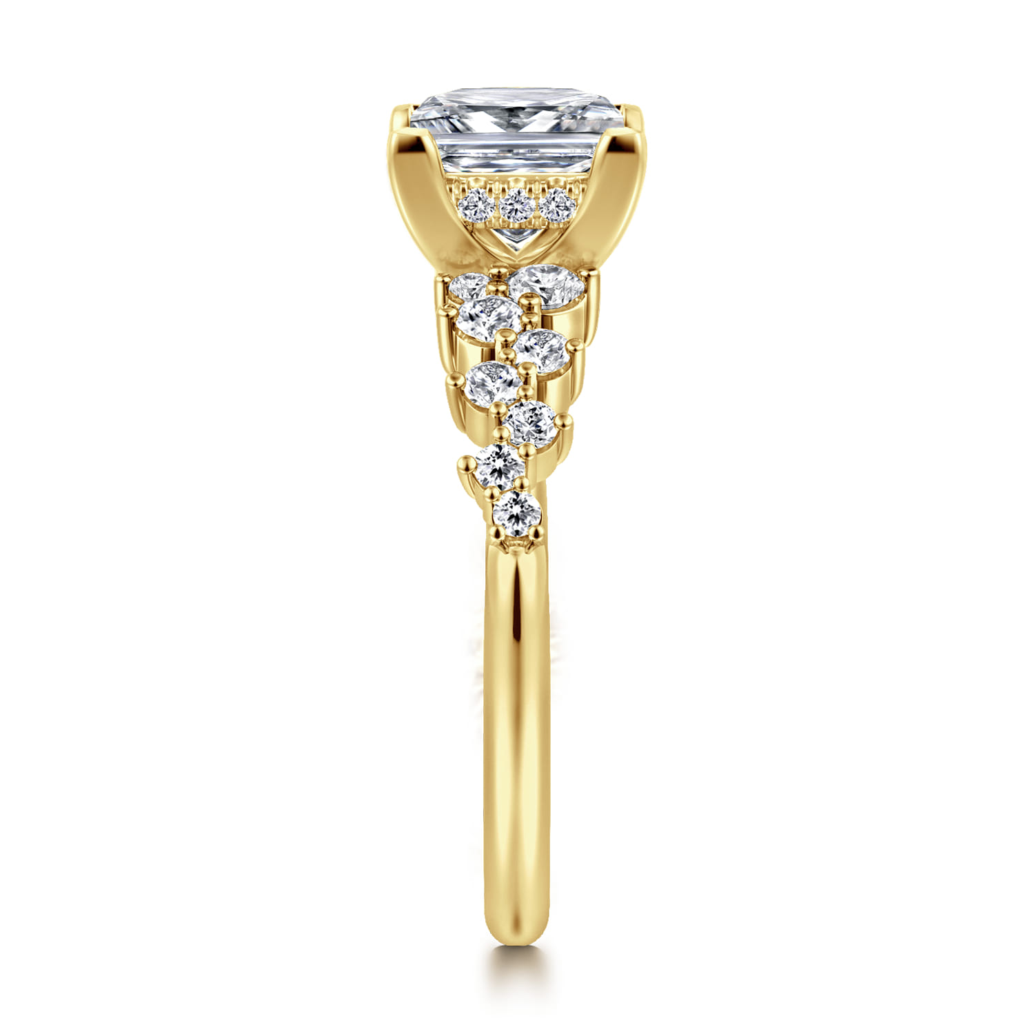 Cove - 14K Yellow Gold Princess Cut Diamond Engagement Ring - 0.45 ct - Shot 4