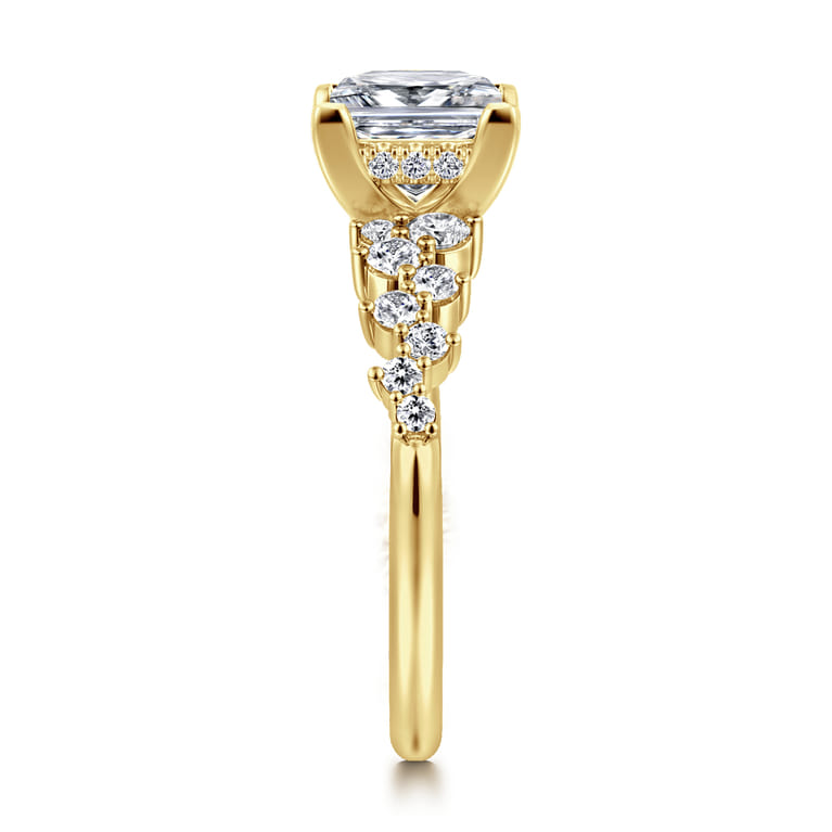 Cove - 14K Yellow Gold Princess Cut Diamond Engagement Ring - 0.45 ct - Shot 4