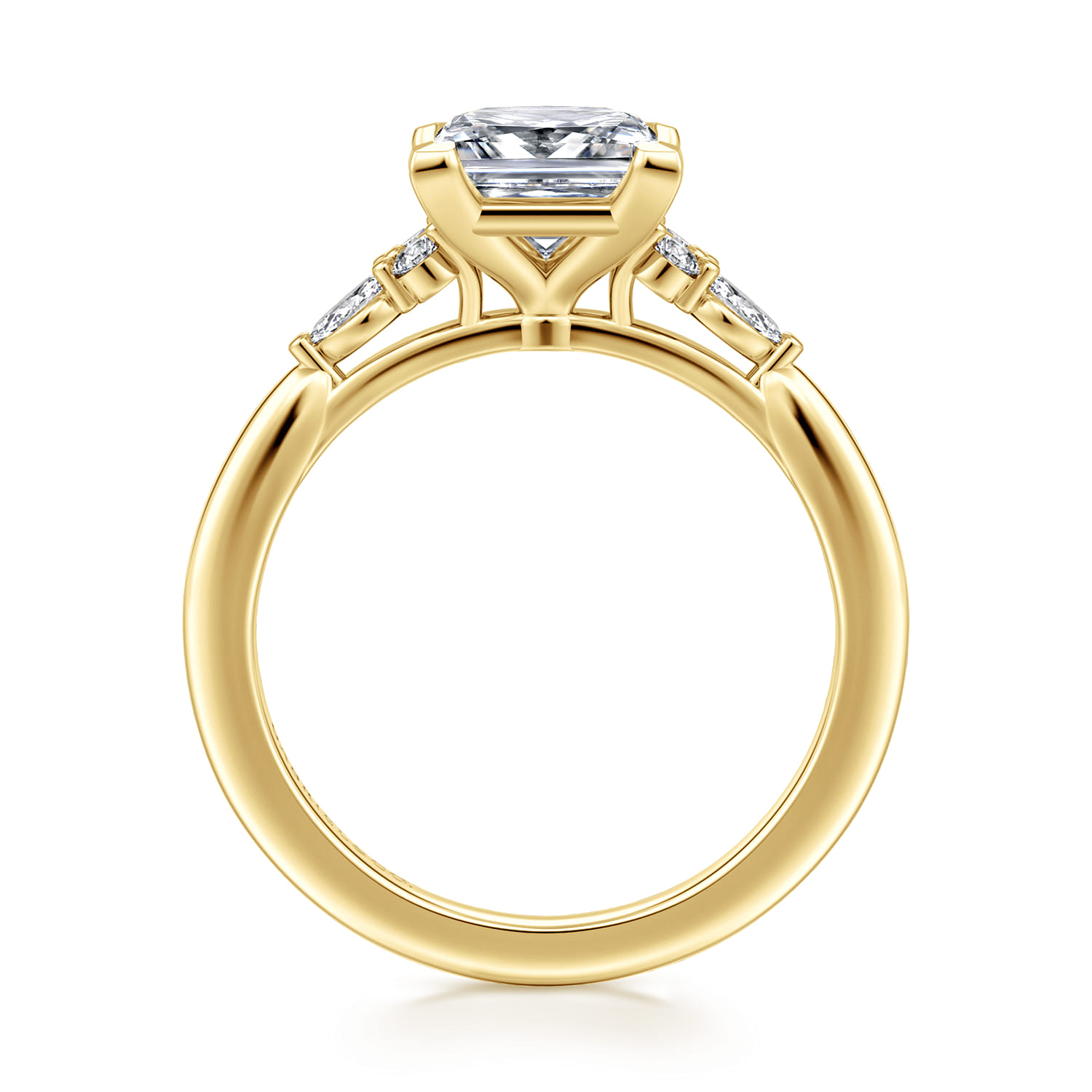Arletta - 14K Yellow Gold Princess Cut Diamond Engagement Ring - 0.18 ct - Shot 2