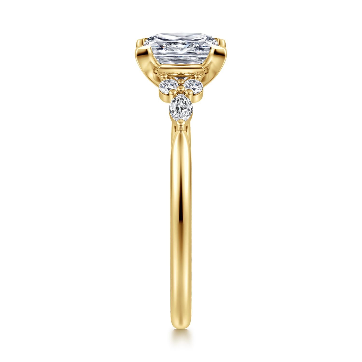Arletta - 14K Yellow Gold Princess Cut Diamond Engagement Ring - 0.18 ct - Shot 4