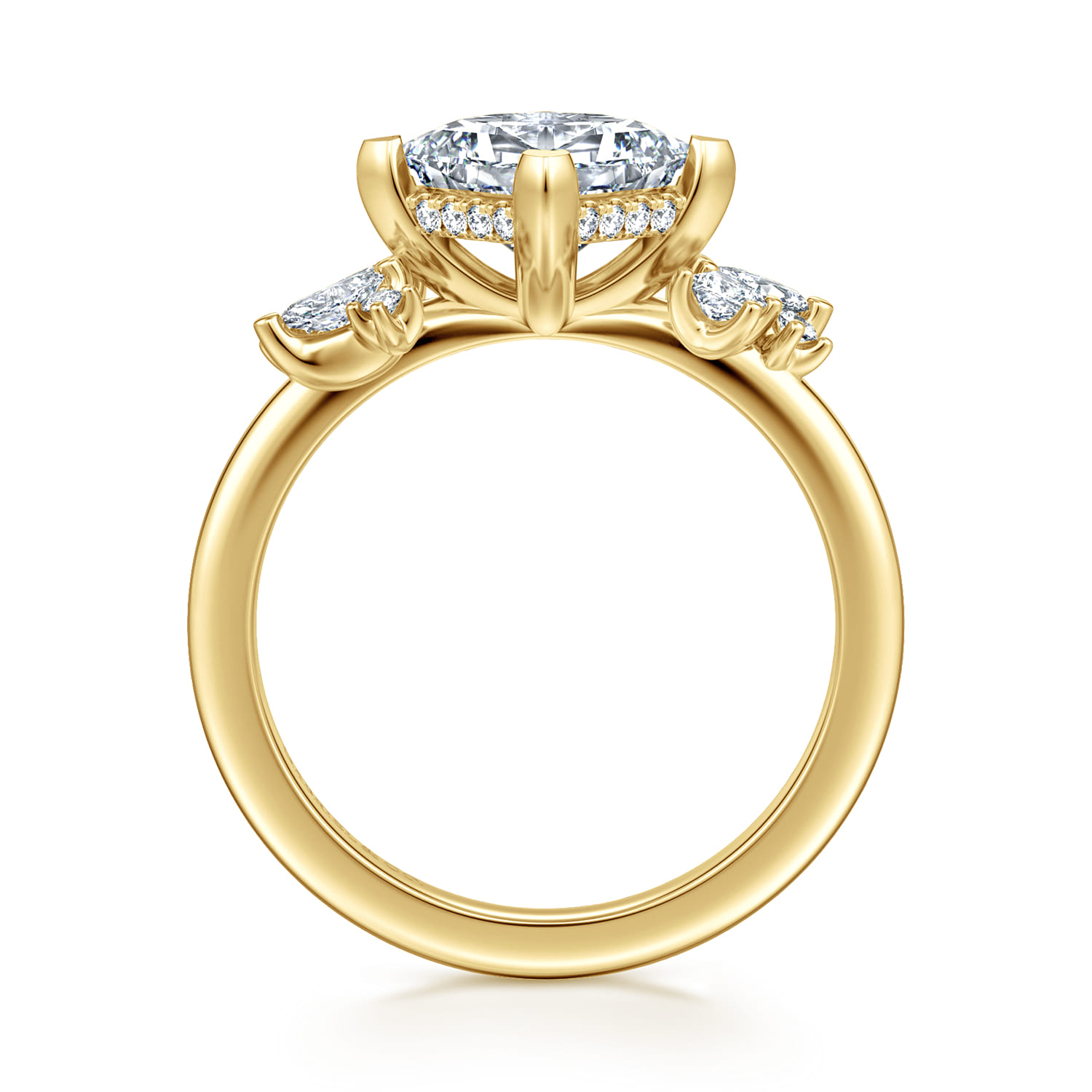 Cicely - 14K Yellow Gold Princess Cut Diamond Engagement Ring - 0.3 ct - Shot 2