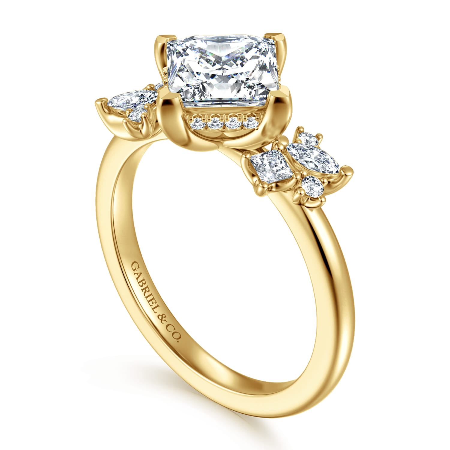 Cicely - 14K Yellow Gold Princess Cut Diamond Engagement Ring - 0.3 ct - Shot 3