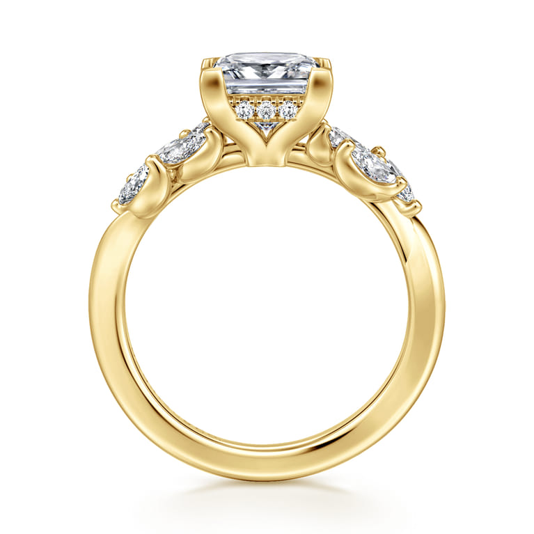 Collette - 14K Yellow Gold Princess Cut Diamond Engagement Ring - 0.5 ct - Shot 2