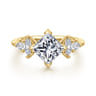 Colton - 14K Yellow Gold Compass Prong Princess Cut Diamond Engagement Ring - 0.5 ct