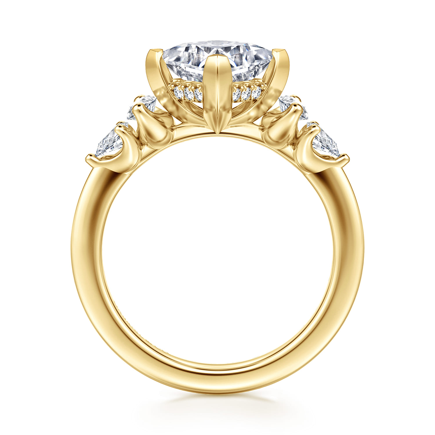 Colton - 14K Yellow Gold Compass Prong Princess Cut Diamond Engagement Ring - 0.5 ct - Shot 2