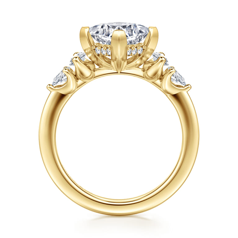Colton - 14K Yellow Gold Compass Prong Princess Cut Diamond Engagement Ring - 0.5 ct - Shot 2