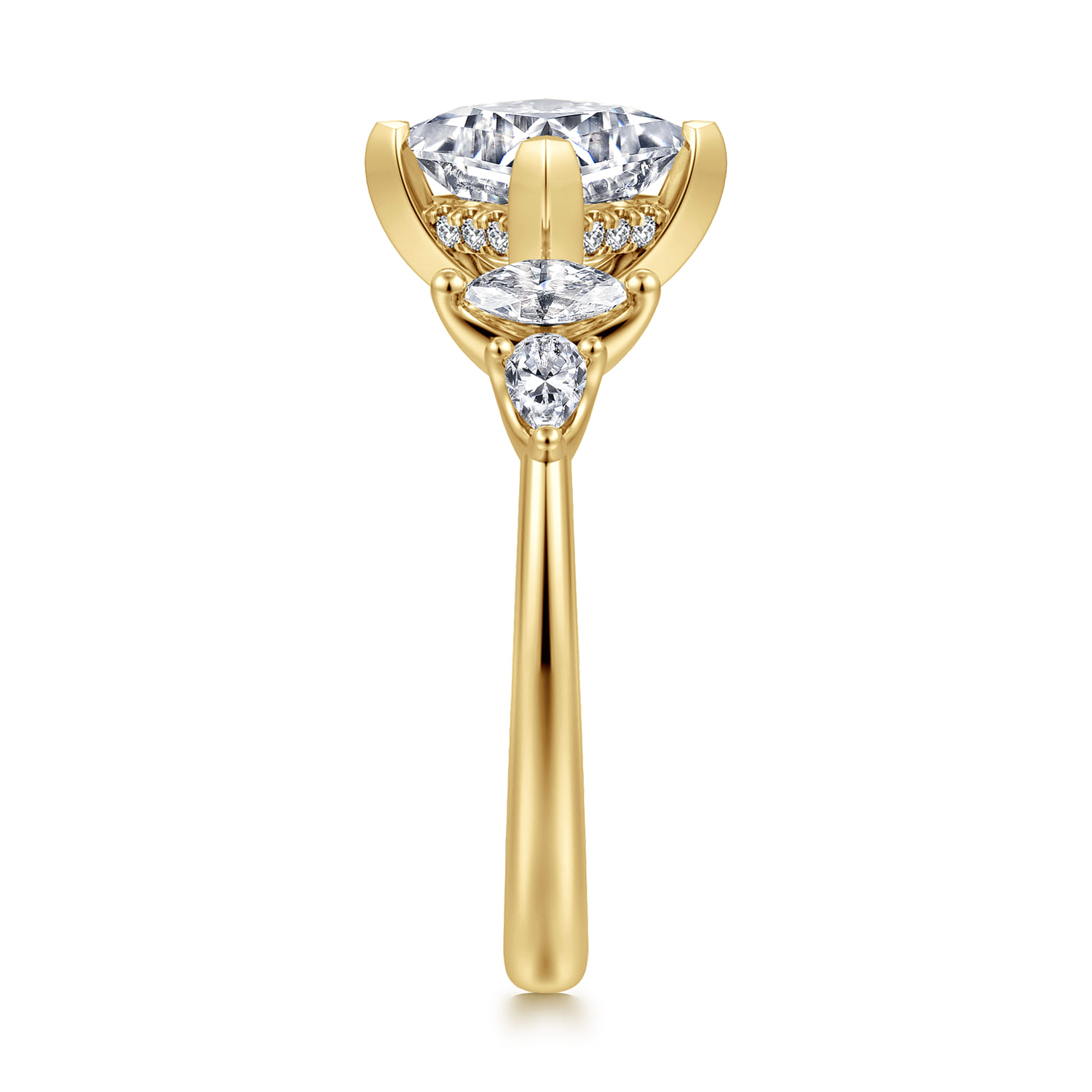 Colton - 14K Yellow Gold Compass Prong Princess Cut Diamond Engagement Ring - 0.5 ct - Shot 4