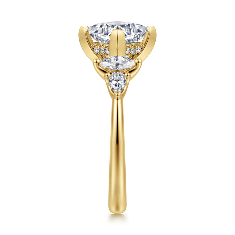 Colton - 14K Yellow Gold Compass Prong Princess Cut Diamond Engagement Ring - 0.5 ct - Shot 4