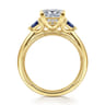 Dani - 14K Yellow Gold Princess Cut Diamond and Sapphire Engagement Ring - 0.4 ct