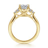 Melia - 14K Yellow Gold Three Stone Cluster Diamond Engagement Ring - 0.25 ct