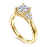 Melia - 14K Yellow Gold Three Stone Cluster Diamond Engagement Ring - 0.25 ct