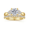 Melia - 14K Yellow Gold Three Stone Cluster Diamond Engagement Ring - 0.25 ct