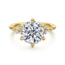 Reena - 14K Yellow Gold Round Diamond Engagement Ring - 0.18 ct