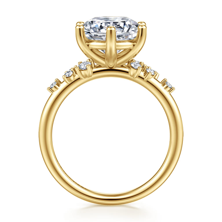 Reena - 14K Yellow Gold Round Diamond Engagement Ring - 0.18 ct - Shot 2