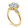 Reena - 14K Yellow Gold Round Diamond Engagement Ring - 0.18 ct
