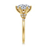 Reena - 14K Yellow Gold Round Diamond Engagement Ring - 0.18 ct