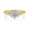 Reena - 14K Yellow Gold 6 Prong Round Diamond Engagement Ring - 0.18 ct