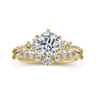 Reena - 14K Yellow Gold 6 Prong Round Diamond Engagement Ring - 0.18 ct
