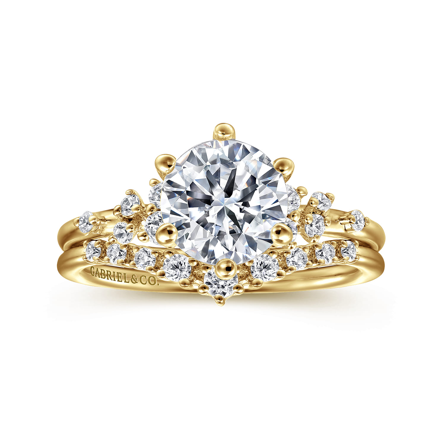 Reena - 14K Yellow Gold Round Diamond Engagement Ring - 0.18 ct - Shot 4