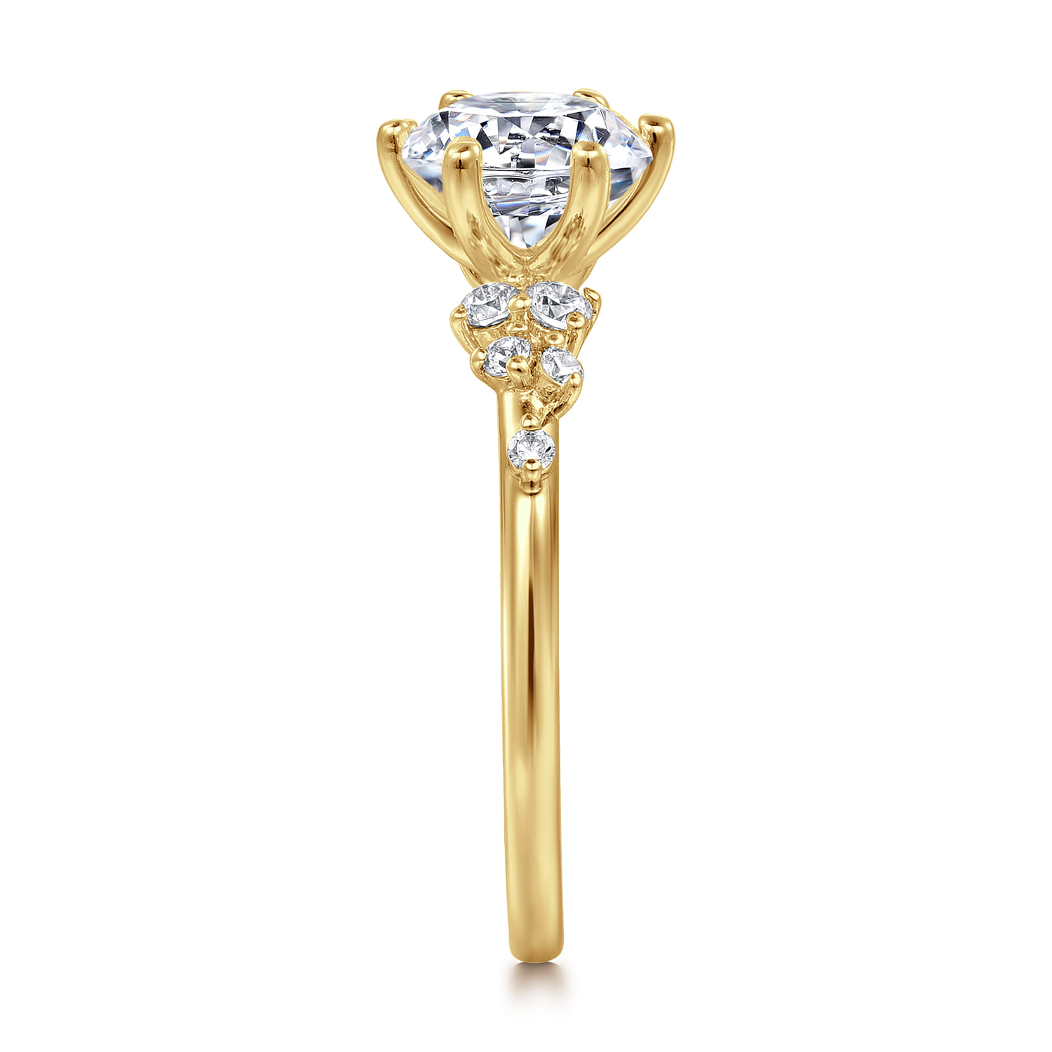 Reena - 14K Yellow Gold Round Diamond Engagement Ring - 0.18 ct - Shot 5