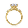 Reena - 14K Yellow Gold 6 Prong Round Diamond Engagement Ring - 0.18 ct