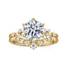 Reena - 14K Yellow Gold 6 Prong Round Diamond Engagement Ring - 0.18 ct