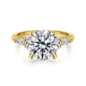 Avah - 14K Yellow Gold Round Diamond Cluster Engagement Ring - 0.3 ct