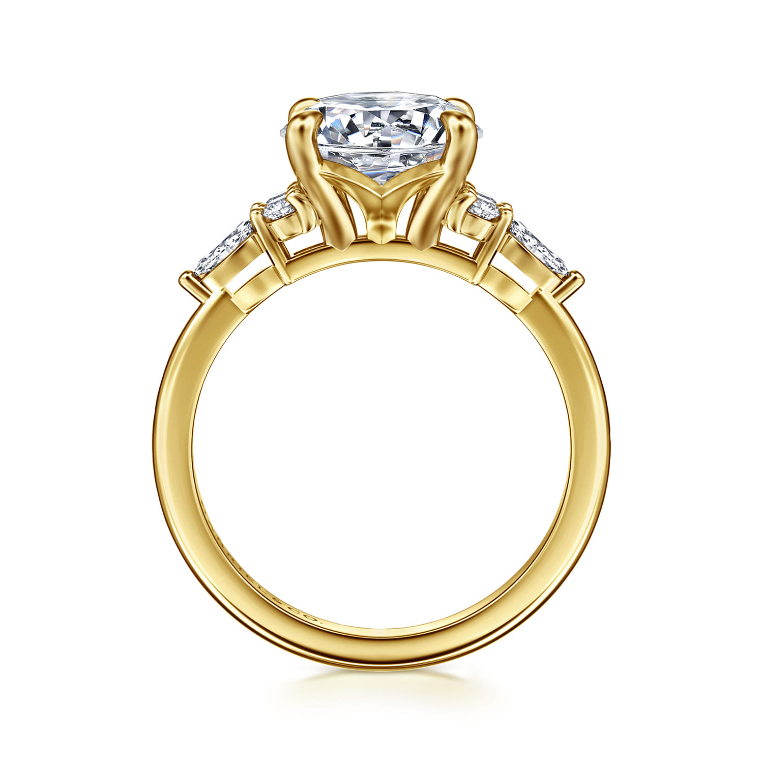 Avah - 14K Yellow Gold Round Diamond Cluster Engagement Ring - 0.3 ct - Shot 2