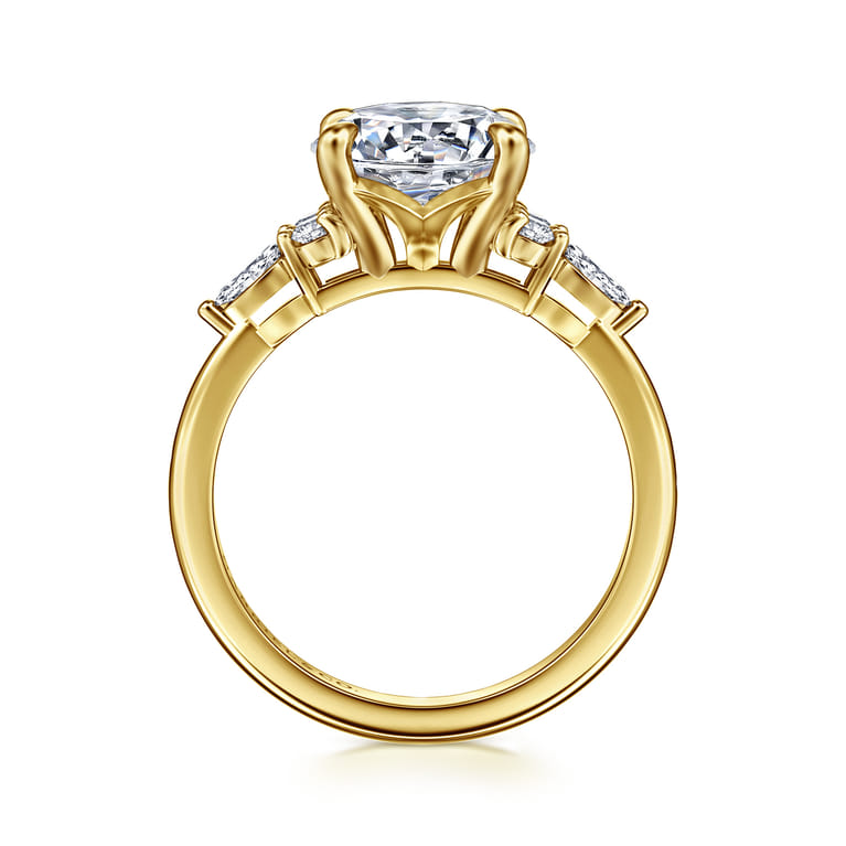 Avah - 14K Yellow Gold Round Diamond Cluster Engagement Ring - 0.3 ct - Shot 2