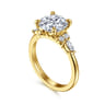 Avah - 14K Yellow Gold Round Diamond Cluster Engagement Ring - 0.3 ct