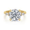 14K Yellow Gold Round Diamond Cluster Engagement Ring - 0.28 ct