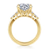 14K Yellow Gold Round Diamond Cluster Engagement Ring - 0.28 ct