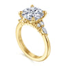 14K Yellow Gold Round Diamond Cluster Engagement Ring - 0.28 ct