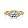 Avah - 14K Yellow Gold Round Diamond Cluster Engagement Ring - 0.26 ct