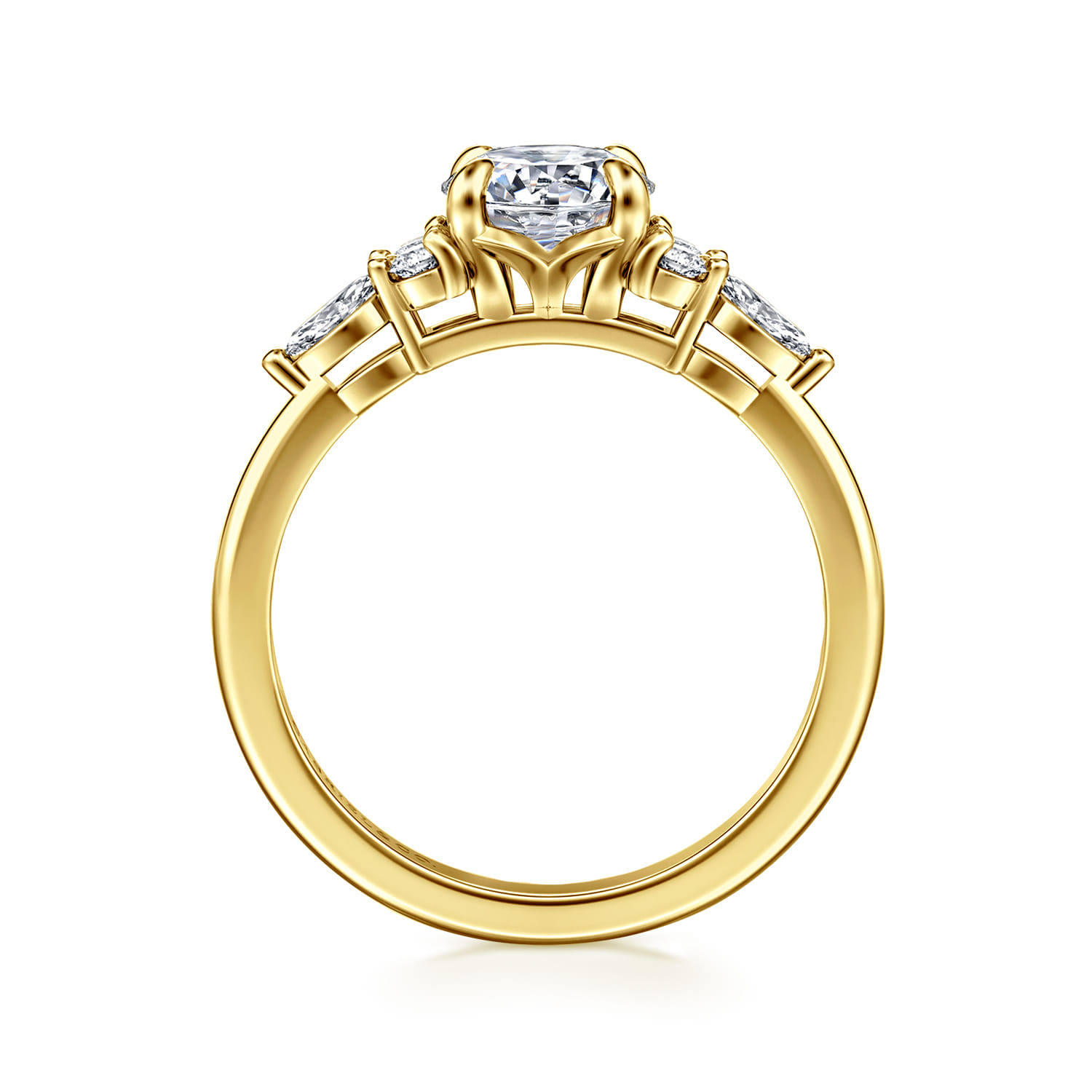 Avah - 14K Yellow Gold Round Diamond Cluster Engagement Ring - 0.26 ct - Shot 2