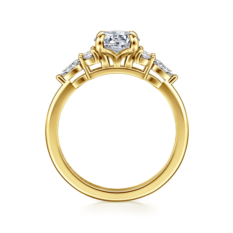 Avah - 14K Yellow Gold Round Diamond Cluster Engagement Ring - 0.26 ct - Shot 2