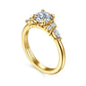 Avah - 14K Yellow Gold Round Diamond Cluster Engagement Ring - 0.26 ct