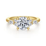 Avah - 14K Yellow Gold Round Diamond Cluster Engagement Ring - 0.28 ct