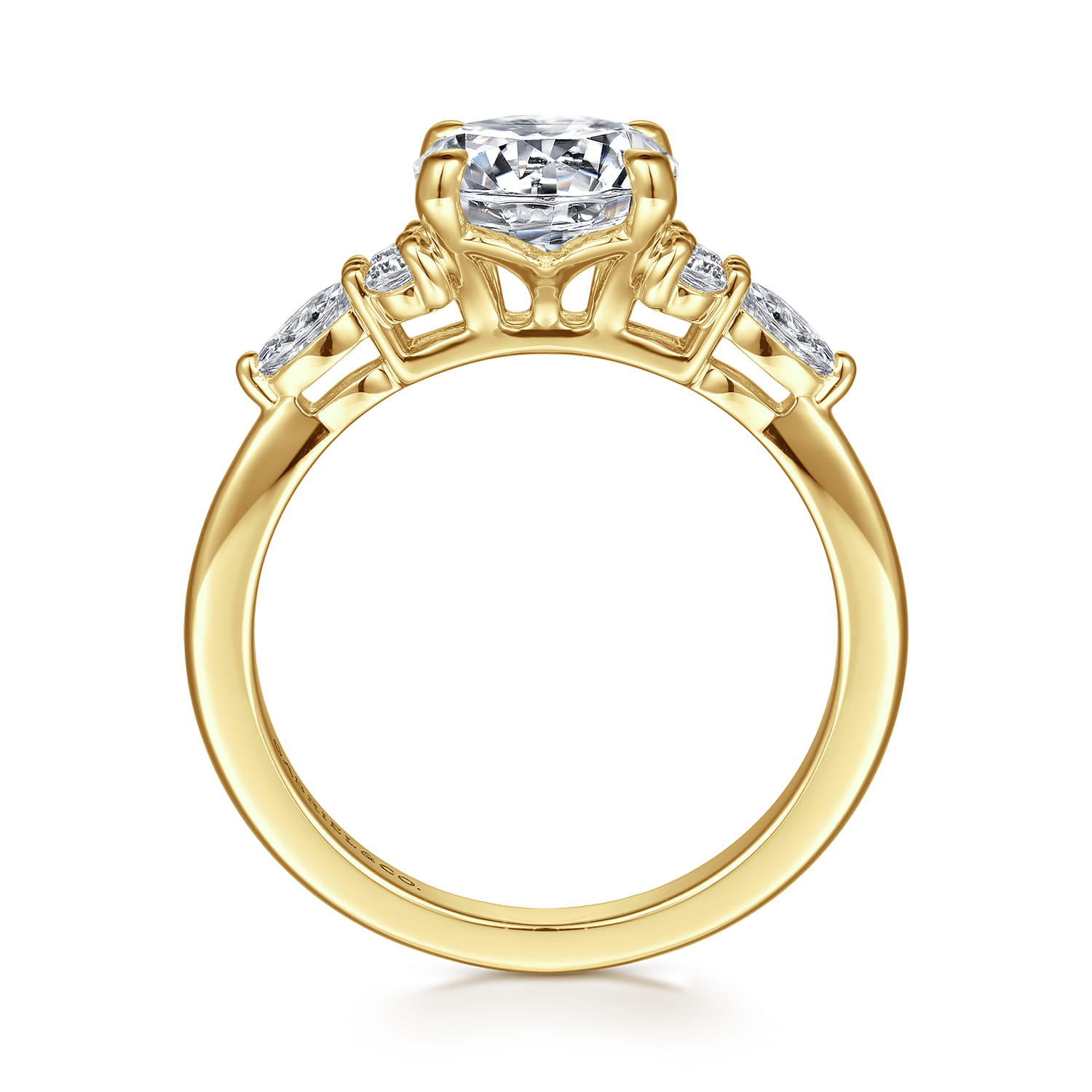 Avah - 14K Yellow Gold Round Diamond Cluster Engagement Ring - 0.28 ct - Shot 2