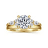 Avah - 14K Yellow Gold Round Diamond Cluster Engagement Ring - 0.28 ct