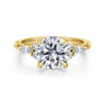 Avah - 14K Yellow Gold Round Diamond Cluster Engagement Ring - 0.28 ct