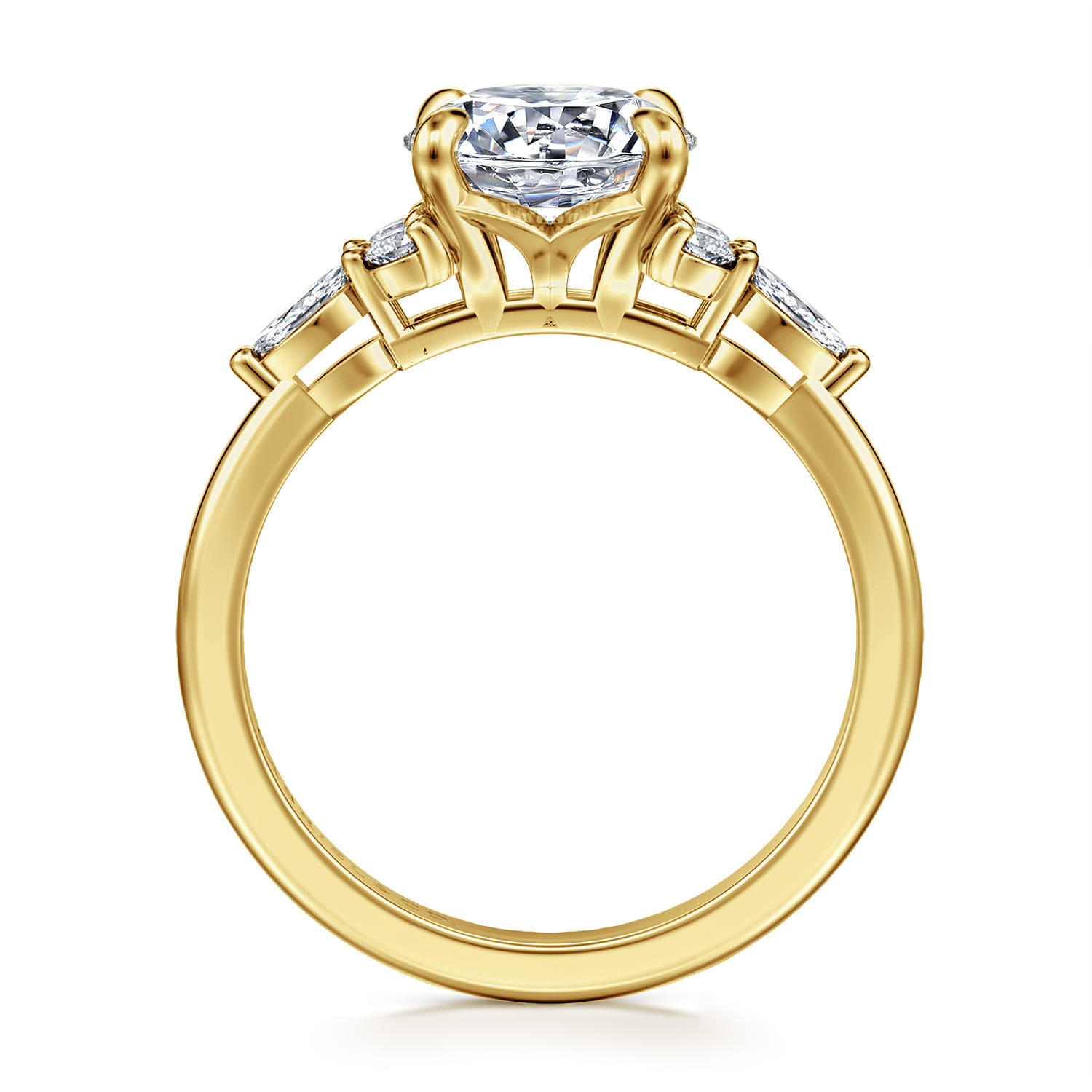 Avah - 14K Yellow Gold Round Diamond Cluster Engagement Ring - 0.28 ct - Shot 2