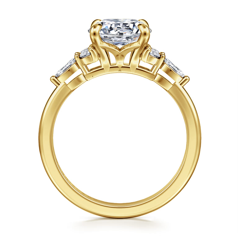 Avah - 14K Yellow Gold Round Diamond Cluster Engagement Ring - 0.28 ct - Shot 2