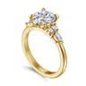 Avah - 14K Yellow Gold Round Diamond Cluster Engagement Ring - 0.28 ct
