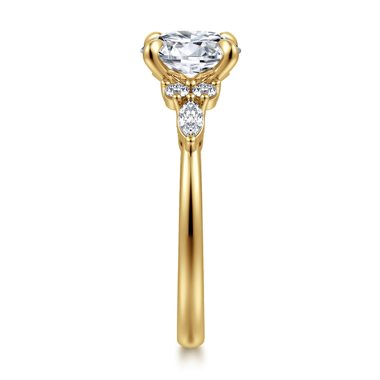 Avah - 14K Yellow Gold Round Diamond Cluster Engagement Ring - 0.28 ct - Shot 5