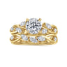 Charlina - 14K Yellow Gold Floral Round Diamond Engagement Ring - 0.17 ct