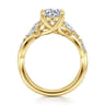 Charlina - 14K Yellow Gold Floral Round Diamond Engagement Ring - 0.33 ct